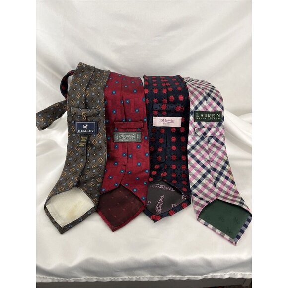 Lauren Ralph Lauren, TM Lewin, Hemley, Avanrata (Lot of X4) of Mens Silk Ties - Picture 2 of 15